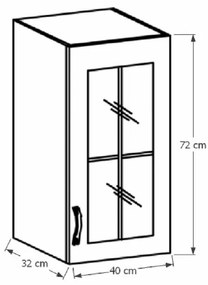 Horná kuchynská skrinka so sklom G40S Provense (biela + sosna andersen) (P). Vlastná spoľahlivá doprava až k Vám domov. 1015179