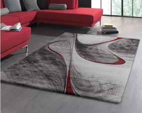 Koberec Brilliance 160x230 cm, červeno-šedé vlny%