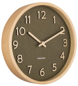 Drevené nástenné hodiny Karlsson KA5851MG, zelená 22cm