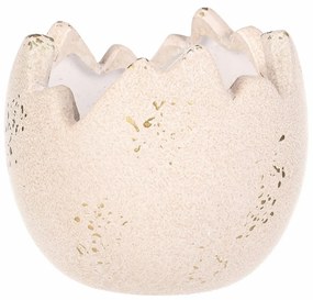 Keramický obal na kvety Škrupina na stojato, 13 x 13 x 11 cm