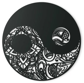 drevko Drevená nálepka Jin-jang Rozmer obrazu: 32,5 x 32,5 cm, Farba dekorácie: Čierna