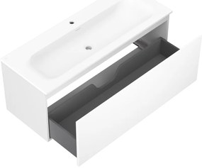 Mexen Orio, kúpeľňová skrinka 120 cm s umývadlom Vela, 1 zásuvka, biela matná, 91A10-12047-1-BF01-W23M01