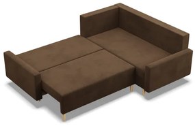 Rohová rozkladacia sedačka BLANK Comfort pravá, hnedá