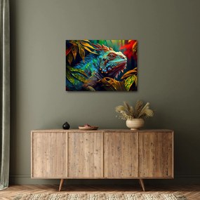 Obraz - Farebný leguán (70x50 cm)