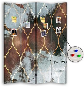 Gario Paraván Marocký ďatelina v hnedej farbe Rozmery: 145 x 170 cm, Prevedenie: Korkový paraván