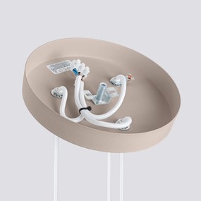 Závesné svietidlo Karbon, 3x tmavobéžové hliníkové tienidlo, o