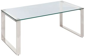Konferenčný stolík so sklenenou doskou strieborný TILON Beliani