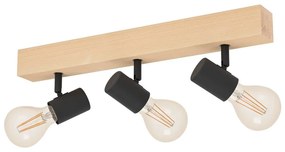 Stropné svietidlo v čiernej a prírodnej farbe 5x48 cm TOWNSHEND 3 – EGLO