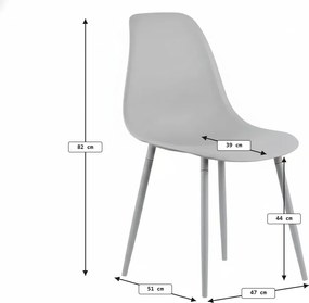 Jedálenská stolička OSAKA plastová, šalviovo zelená