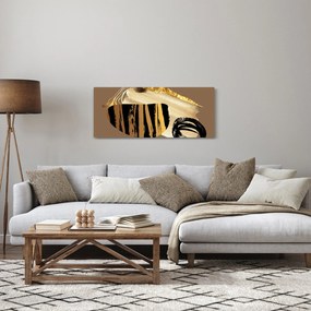 Obraz - Abstrakcia golden brown N⁰2 (120x50 cm)