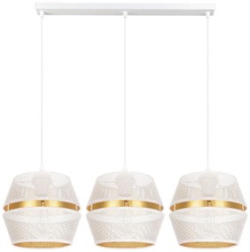 Luster na lanku PARIS 3xE27/60W/230V biela/zlatá