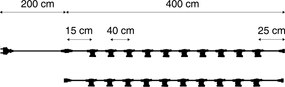Prepojiteľné čierne girlandové osvetlenie so zástrčkou 10 m vrátane E27 P45 20 svetiel IP44 - Lubber