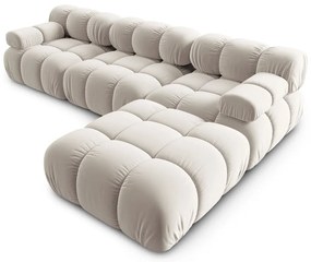 Béžová zamatová modulárna rohová pohovka (variabilná) Bellis – Micadoni