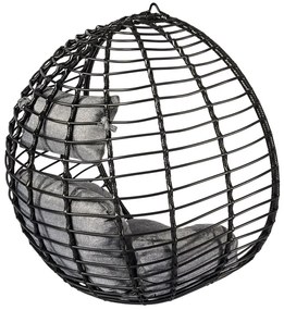 Čierne závesné kreslo z umelého ratanu Bonami Selection Mila