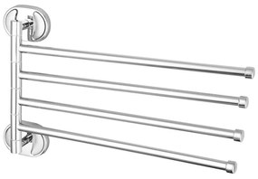 Nástenný vešiak na uteráky KICK - 4 ramenný - chrómový