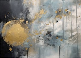 Obraz - Abstrakcia so zlatou guľou (70x50 cm)