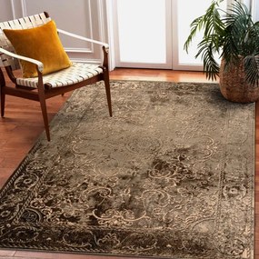 Koberec OMEGA LUMIER koniak hnedý / zelený