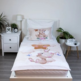 Jerry Fabrics Obliečky do postieľky 100x135 + 40x60 cm - Bunny Star