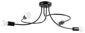 Sollux SL.1455 - Luster na tyči LEVAR 4xE27/15W/230V čierna