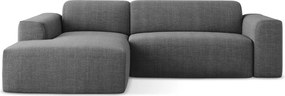 Sivá rohová pohovka (ľavý roh/s leňoškou) Keli – Makamii