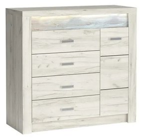 Komoda Indianapolis 108 cm dub craft bílý