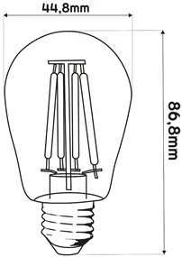 BERGE LED žiarovka E27 3W s teplým vláknom 2700K na girlandy