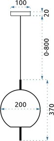 Toolight - sklenená závesná stropná lampa  APP669-1CP, zlatá, OSW-00094