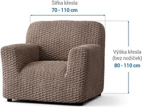 Bielastické poťahy MOSAICO orieškové kreslo (š. 60 - 110 cm)