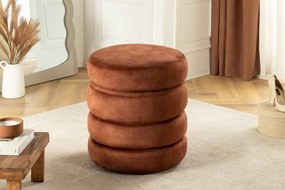 Taburetka VOQUE 50 cm zamatová hrdzavohnedá s úložným priestorom