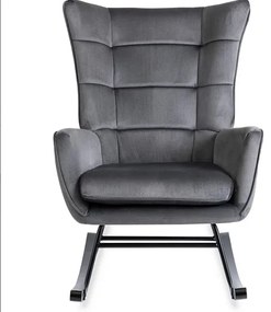 Kreslo ANTONIO hojdacie, sivé