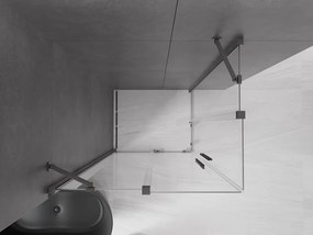 Mexen Velar Duo, sprchový kút s posuvnými dverami 90(dvere) x 80(dvere) cm, 8mm číre sklo, grafitový profil, 871-090-080-02-66
