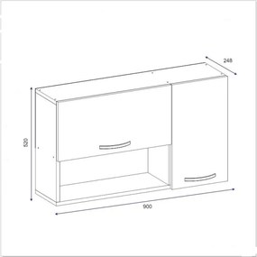 Nástenná skrinka AKASYA 52x90 cm biela