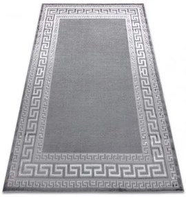 Moderný MEFE koberec 2813 vzor rámu, Grécky kľúč - Štrukturálny, dve vrstvy rúna sivá Veľkosť: 180x270 cm