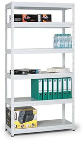 Policový kovový regál, 175 kg, 1770 x 900 x 600 mm, sivý