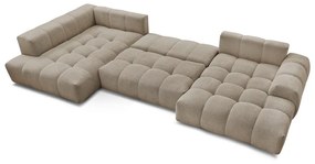 Taupe ženilková rozkladacia/s úložným priestorom rohová pohovka (ľavý roh/do tvaru "U") Everest – Bobochic Paris