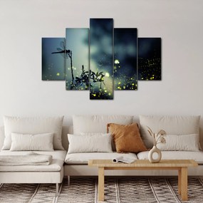 Obraz - Vážka za trblietavej noci (150x105 cm)