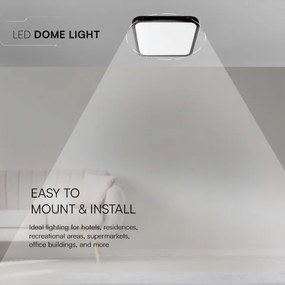LED Kúpeľňové stropné svietidlo LED/48W/230V 4000K IP44 42x42 cm čierna