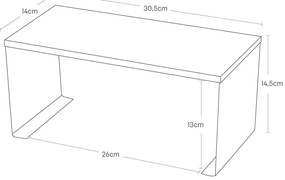 Biela/v prírodnej farbe kovová prídavná polička 30,5x14 cm Tosca – YAMAZAKI