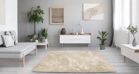 Protišmykový koberec SHAGGY béžový