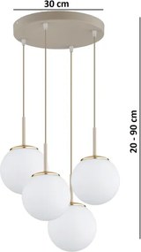 Brilagi - Luster na lanku MILO ECRU 4xE27/60W/230V béžová/zlatá