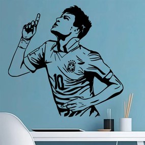 Veselá Stena Samolepka na stenu na stenu Futbalista Neymar Farba: černá