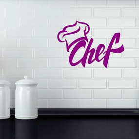 Veselá Stena Samolepka Chef Farba: fialová, Veľkosť: 80 x 55 cm