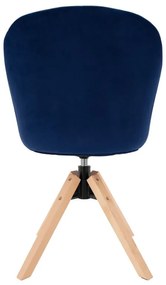 Moderné otočné kreslo čalúnené tmavomodrou Velvet látkou