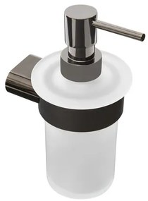 Dávkovač mydla SAT Simply R PVD PVD gun metal/mliečne sklo SATDSIMR99GM, 1 ks