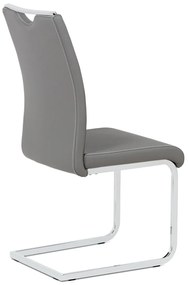 Autronic - jedálenská stolička sivá koženka / chróm - DCL-411 GREY