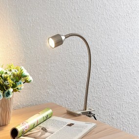 Lindby Djamila upínacia LED lampa nikel satinovaná