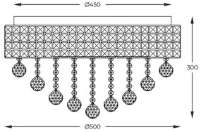 Zuma Line 19027-L - Stropné svietidlo CAPRI 9xG9/25W/230V chróm
