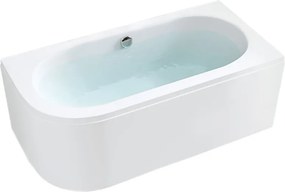 BPS-koupelny Akrylátová asymetrická vaňa s krycím panelom HYD-EBI140P 140x75 cm PRAVÁ, biela