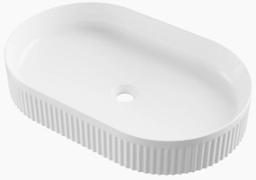 Gamma Frezja, oválne umývadlo na dosku 595x380x100 mm, biela lesklá, GMA-UC-FREZJAOW
