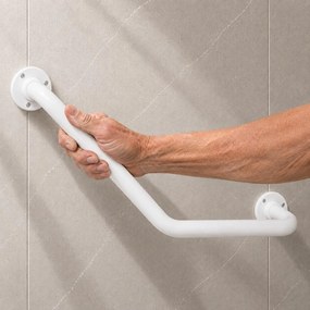 Erga Foxi, rohové kúpeľňové madlo pre seniorov 54cm, biela matná, ERG-YKA-P.FOXI-WHT